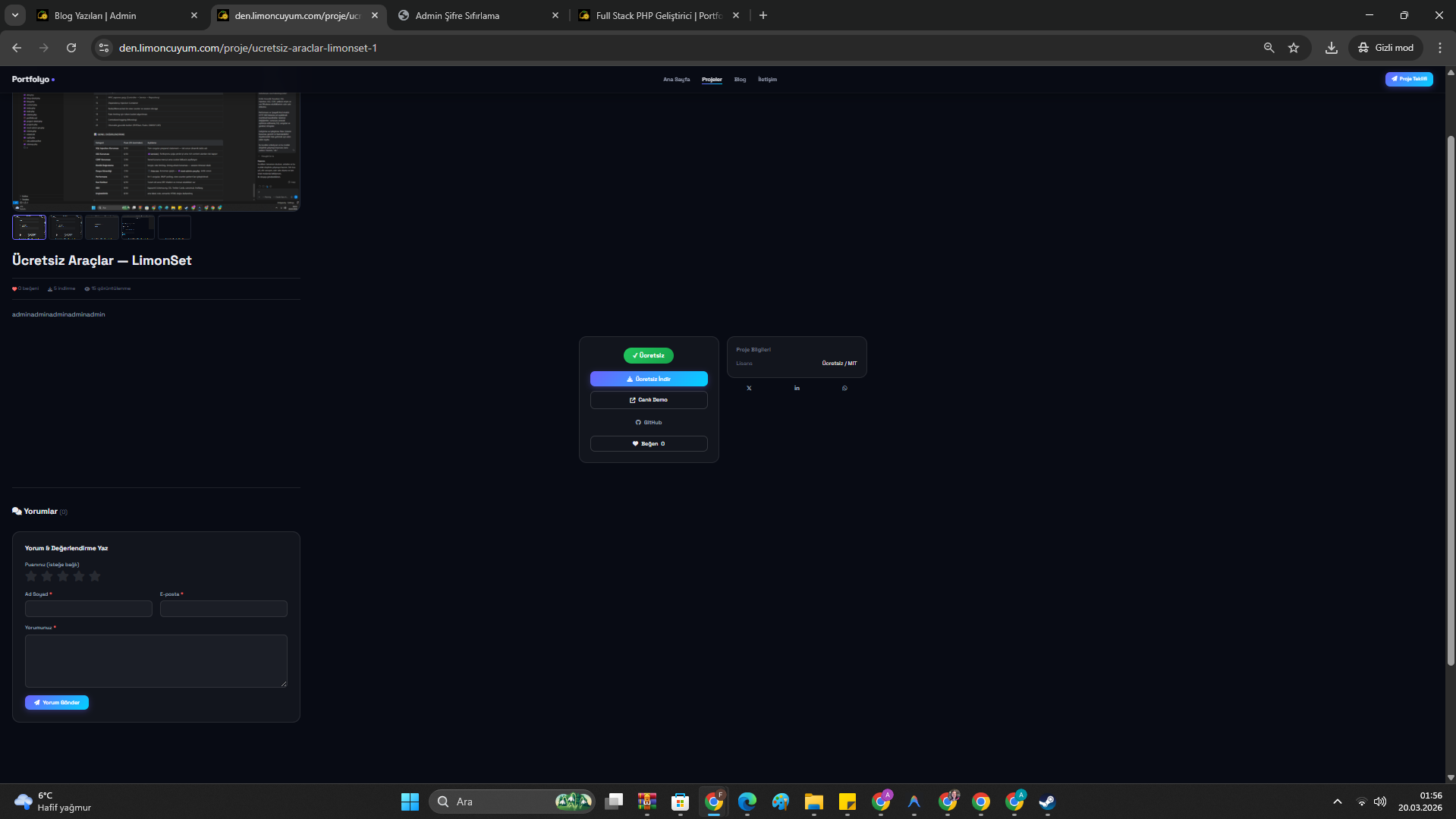Ücretsiz Araçlar — LimonSet